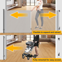 Barrière de sécurité rétractable en fer robuste et innovante pour bébé, avec grille coulissante en maille, multifonction, certifiée ISO9001, pour escaliers