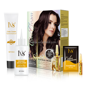 Productos de peluquería con bajo contenido de amoníaco de etiqueta privada IVS, crema de tinte permanente para el cabello de 27 colores, <span class=keywords><strong>Color</strong></span> de <span class=keywords><strong>pelo</strong></span> <span class=keywords><strong>rojo</strong></span> castaño orgánico - Product Image 1