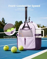 Sac de tennis personnalisé pour raquettes de 27 pouces, sac à dos de tennis avec compartiment ventilé pour chaussures et poche imperméable, idéal pour le pickleball, le padel