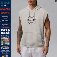 Al por mayor Sudadera sin mangas con capucha de felpa francesa preencogida, ligera, lisa, bordada, con estampado en relieve, de lujo, deportiva y atlética