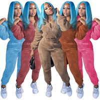 Nouvelle Collection 2026 : Ensemble Survêtement Femme Hiver en Polaire Double Face Épaisse Effet Fourrure Teddy – Deux Pièces