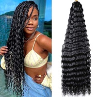 Extensions de cheveux en vrac à tisser, fibre haute température, 30 pouces, 100g, ondulation profonde, double trame, pour crochet et machine, vente en gros