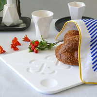 Assiette à pain en acrylique pour Shabbat, cadeau de pendaison de crémaillère, plateau en Lucite, chalah avec planche à Shabbos pour enfants