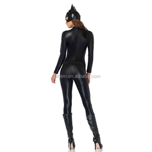 Costumes d'Halloween sexy populaires pour femmes, combinaison noire intégrale, cosplay de <span class=keywords><strong>Catwoman</strong></span>, costume en <span class=keywords><strong>cuir</strong></span> - Product Image 2