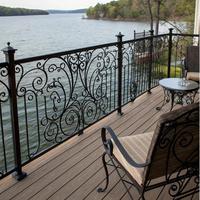 Rampe d'escalier en fer forgé décoratif avec motif de tournebroche décoratif et finition de surface durable avec revêtement en poudre