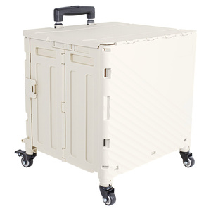 Shopping Luggage Hand Cart Plastic Folding Box <strong>Trolley</strong> Climbing Stairs Hand Cart 8 Wheels Plastic Folding Shopping Cart - Product Image 3