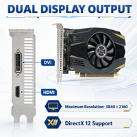 Carte graphique GT1030 4 Go GDDR5 64 bits avec refroidissement par ventilateur / sorties DVI/VGA PCI Express pour PC de bureau et jeux - Nouveau
