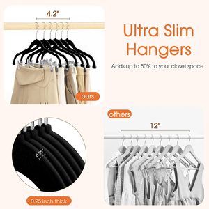 Charisma Wholesale Custom Plastic Velvet Clothes <strong>Hangers</strong> Notched <strong>Clips</strong> Wardrobe Durable Pants Skirt Suit Coat <strong>Hangers</strong> - Product Image 4