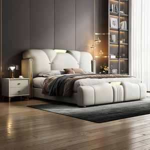 Meubles pour chambre à coucher Modernas Cama Matrimonial Queen Bett Cadre de <span class=keywords><strong>lit</strong></span> de luxe <span class=keywords><strong>Lit</strong></span> en bois king Size Up-holstered Home Muebles <span class=keywords><strong>Lit</strong></span> Complet - Product Image 4