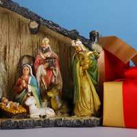 Crèche de Noël en résine de 15 pouces, décorations de scène de la Nativité, cadeau de Pâques, décoration d'intérieur