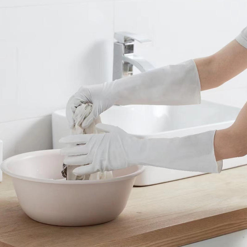 ถุงมือไนไตรล์ (สีขาว) 38ซม. ประมาณ 25ก