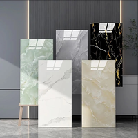 Panneau mural en PVC à texture marbrée personnalisé, à la mode, imperméable, résistant à la moisissure, durable, décoration murale pour salon