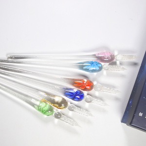 Pluma de Cristal con Diseño Floral, Estilo Pétalo de Jaspe, para Caligrafía Japonesa, Juego de Escritura Artística, Pluma Estilográfica - Product Image 5