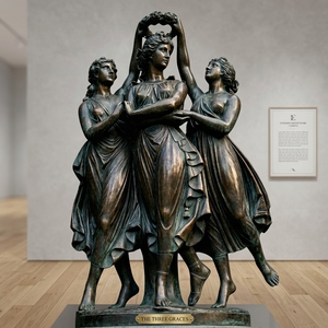 YOUFINE Escultura de Bronce de Tres Chicas, Estatua Clásica de Figura Femenina para Decoración de Jardín o Parque al Aire Libre - Product Image 4