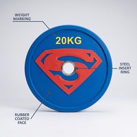 CONRE Disque de musculation Tri-Grip 52 mm en acier recouvert de caoutchouc massif, réduction du bruit, pour usage commercial et entraînement de force