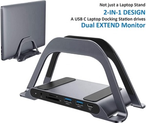 PULWTOP 9in1 Docking Station 4K Display <strong>Usbc</strong> TV <strong>Dock</strong> Type C Hub 1 HD.MI Multiport <strong>USBC</strong> Hub for ipad Stand Hub Laptop Stand - Product Image 2