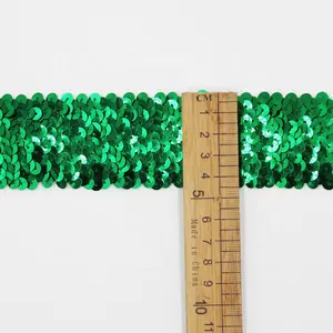 Manufacture 5 Row 3 Row Sequin Trim Flat Sequins Strip Lace For Party Decoration And Crafts