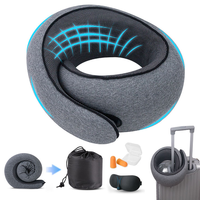 Oreiller de voyage en mousse à mémoire de forme en forme de U à 360 degrés pour avion et camping, option de logo personnalisé