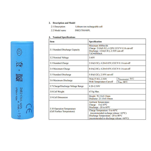 INR 21700 Akku 40PL 3,6V 4000mAh Akku MAX 17,5C Entladerate Hochleistungsakku Zylindrischer Lithium-Ionen-Akku für Drohnen - Product Image 5