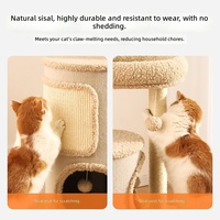 Tour d'escalade pour chat à 4 niveaux, gain de place, avec hamac, surfaces à gratter double face en sisal, montage facile