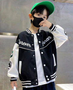 Nouvelle veste bomber respirante en polyester/coton rembourrée de duvet vert baseball pour garçons, adolescents et enfants – Collection Automne - Product Image 4