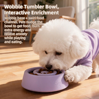 Comedero Lento de Goma para Mascotas con Base Inclinable Ponderada, Borde Suave, Grado Alimenticio, Ayuda a la Digestión, Evita Derrames para Perros (Sin Dropshipping)