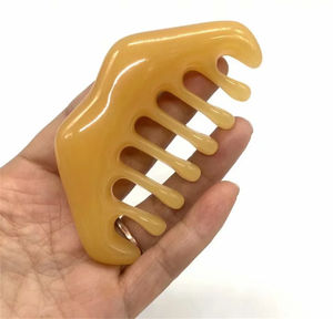 Sisir Rambut Resin Logo Kustom, Alat Pijat Kulit Kepala Gua Sha untuk Terapi Fisik Titik Akupuntur dan Relaksasi Meridian - Product Image 2