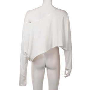 Camiseta de manga larga informal simple de color sólido para el verano de 2025, Top suelto y adelgazante para el hogar - Product Image 6