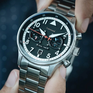 นาฬิกาข้อมือผู้ชาย Shi Ying Luxury Chronograph ระบบจับเวลา กลไกญี่ปุ่น ตัวเรือนสแตนเลส กระจกแซฟไฟร์ กันน้ำ - Product Image 4