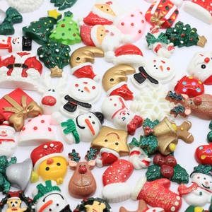 Résine Cabochon de noël 3D à dos plat, mélange de motifs aléatoires, ornements de cerf, fournitures artisanales, téléphone Shell Art - Product Image 2