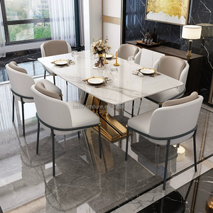 Bàn ăn thiết lập với 6 ghế hiện đại ý đá cẩm thạch sang trọng hoặc khách sạn sử dụng-từ Phật Sơn cho nhà biệt thự nhà bếp nhà hàng sợi Túi - Product Image 3