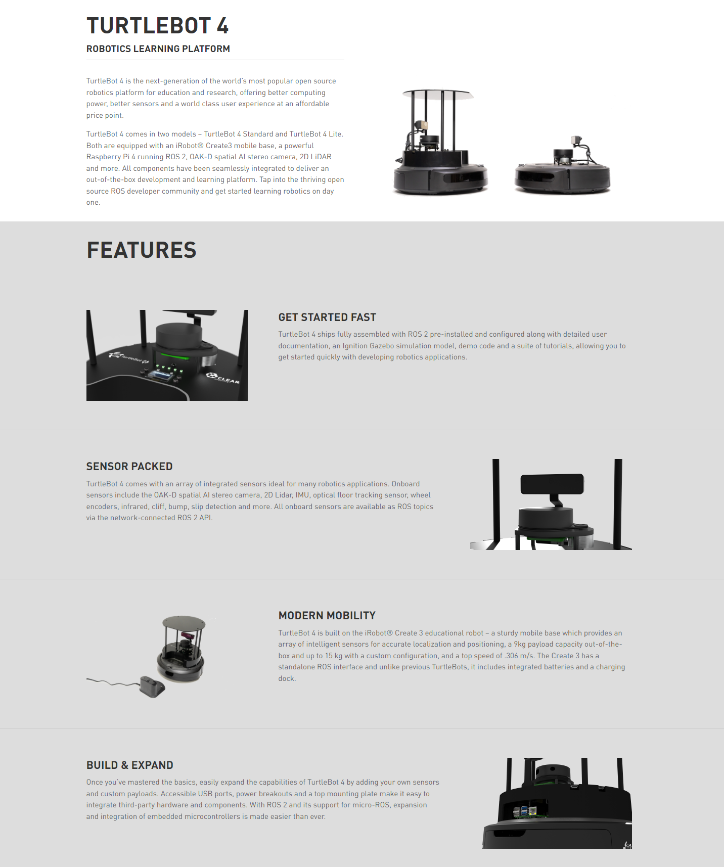 TURTLEBOT Robotics Learning Platform Standard Lite