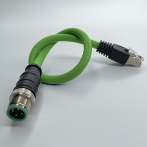 IP67 personnalisé M12 codé A 4 broches mâle RJ45 connecteur industriel Profinet Ethernet câble assemblage Double blindé faisceau de câbles - Product Image 1
