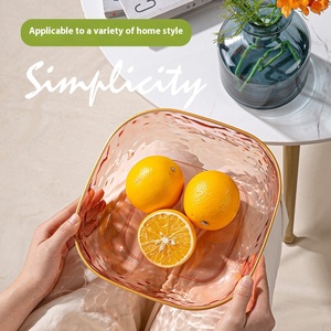 Econewleaf Assiette de fruits en plastique PET de luxe transparente argentée et dorée écologique pour les collations de table à thé, les bonbons et les fruits secs - Product Image 3