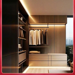 Armoire en bois <span class=keywords><strong>pratique</strong></span> avec tiroirs compacts, plan 3D gratuit et devis, taille personnalisée pour <span class=keywords><strong>petit</strong></span> espace de rangement intérieur en location - Product Image 5