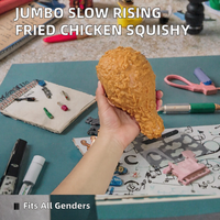 PRT Jumbo Squishy Poulet Frit Réaliste à Remontée Lente, Cuisse de Poulet Croustillante, Jouet Anti-Stress Doux, Collection Cadeau pour 14 ans et plus