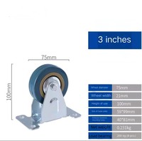 Roue pivotante légère en fonte grise de 3 pouces avec trou de fixation, capacité de charge de 50 kg, pour meubles