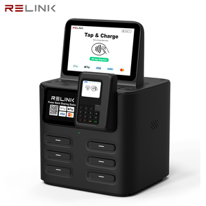 Nouvelle arrivée 2026, borne de <span class=keywords><strong>location</strong></span> NFC POS, 6 emplacements, écran LED, charge rapide 40W, station de charge pour téléphone portable, usage commercial - Product Image 1