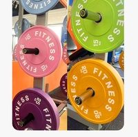 Plaques de pare-chocs calibrées pour la salle de sport en caoutchouc naturel multicolore personnalisé Plaque de poids de couleur pour haltères Fitness professionnel