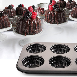 Mini <span class=keywords><strong>Molde</strong></span> Redondo Antiadherente <span class=keywords><strong>de</strong></span> Acero al Carbono con 6 Cavidades Acanaladas <span class=keywords><strong>para</strong></span> Muffins, Aptos <span class=keywords><strong>para</strong></span> Horno, <span class=keywords><strong>para</strong></span> Hornear Brownies y Pasteles <span class=keywords><strong>de</strong></span> Otoño - Product Image 5