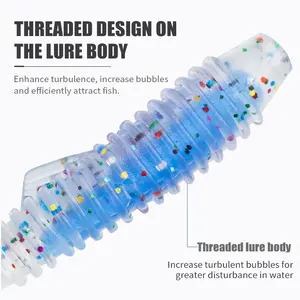 TGD Meilleur lot de 10 <span class=keywords><strong>leurres</strong></span> <span class=keywords><strong>souples</strong></span> en plastique 65mm 2g, appâts de pêche en PVC, vers artificiels à queue en T, action wobbler <span class=keywords><strong>pour</strong></span> <span class=keywords><strong>la</strong></span> pêche au bar et à <span class=keywords><strong>la</strong></span> <span class=keywords><strong>truite</strong></span> - Product Image 5