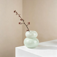 Mini vase en verre créatif en forme de gourde, vase hydroponique pour plantes, support pour fleurs séchées, décoration de bureau à domicile, ornement