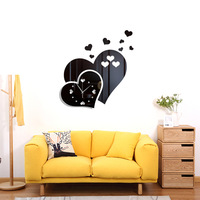 Kualitas Tinggi Disesuaikan Ukuran dan Warna Jam Dinding Stiker Supplier untuk Anak-anak Kamar Tidur Removable Cinta Hati Wallpaper Live
