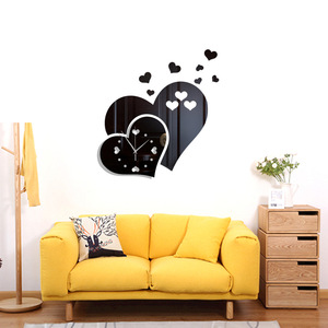 <span class=keywords><strong>Di</strong></span> alta qualità formato su misura e colore orologio <span class=keywords><strong>di</strong></span> specchio autoadesivo della parete fornitore per i bambini camera da letto smontabile del <span class=keywords><strong>cuore</strong></span> <span class=keywords><strong>di</strong></span> amore carta da parati - Product Image 2