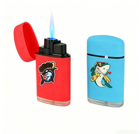 Briquet à gaz personnalisé avec logo, briquet coupe-vent pour fumer, briquet électronique, vente en gros, boîte de présentation en plastique moderne