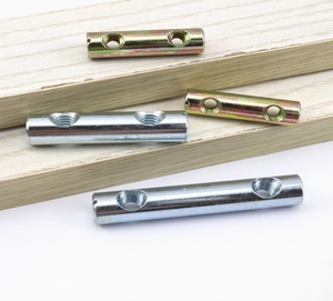 Écrous de fixation pour meubles à fentes galvanisés à deux trous, connecteur de meuble, acier, double trou, fente longue, écrou à barillet - Product Image 2