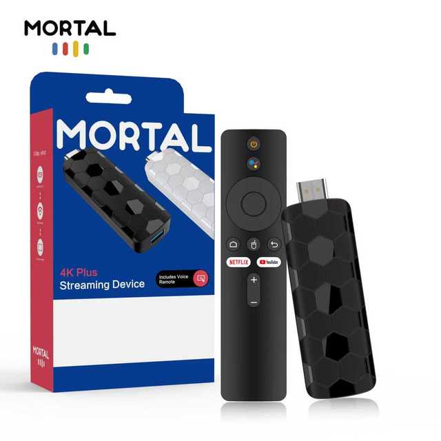 Factory Wholesale Discount Mortal R3+ Android14.0 TV Stick Rockchip3518 Quad Core Voice Control Dual Wifi Streaming Media Player