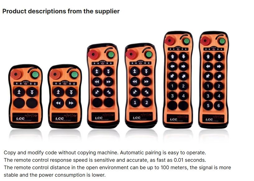 Q606 6 Buttons Double Speed Industrial Radio Wireless Industrial Remote ...