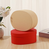 Boîtes cadeaux rigides ovales avec logo personnalisé, boîtes à couvercle et base colorées mates pour fleurs et chocolats
