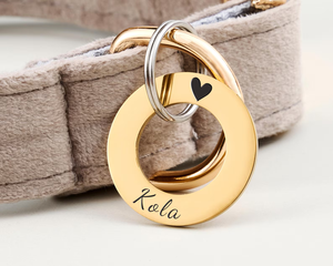 Targhette Silenziose Personalizzate per Animali Domestici, Portachiavi in Acciaio Inox con Incisione su Due Lati, Etichetta Identificativa Circolare Personalizzata per Cani - Product Image 3